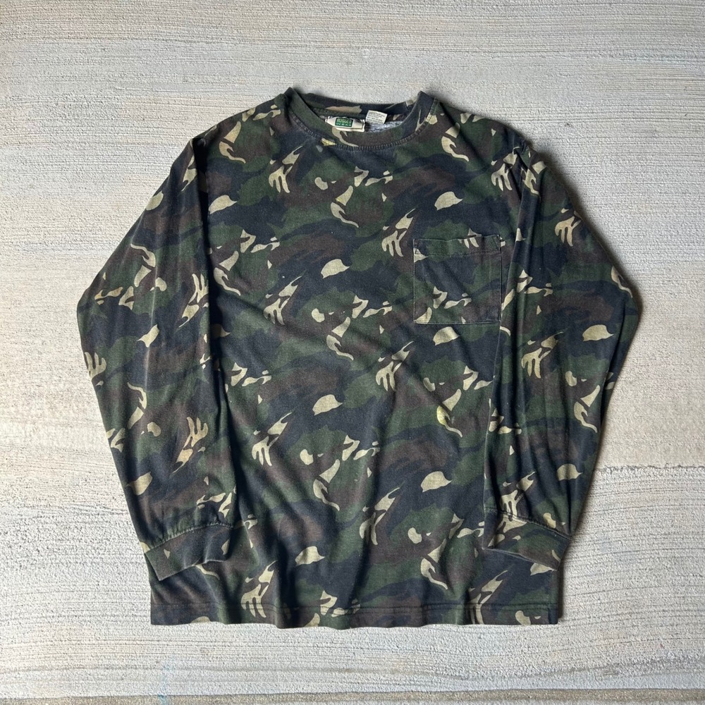 Vintage 90s Mens Camo Long Sleeve Pocket shirt
